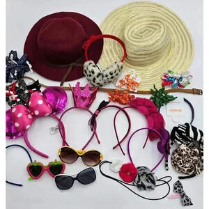Toddler Girls Accessory Lot - Sunglasses, Hats, Bows, Headbands, and Belt